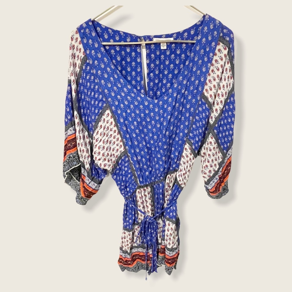 American Eagle Size Small Blue Patchwork Boho Cin… - image 2